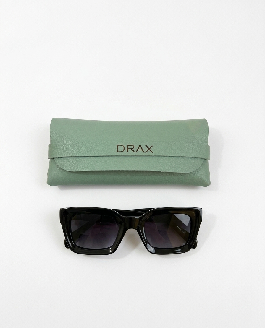 Óculos de Sol Drax Manhattan Black | Quadrado Bold Preto com Lente Degradê
