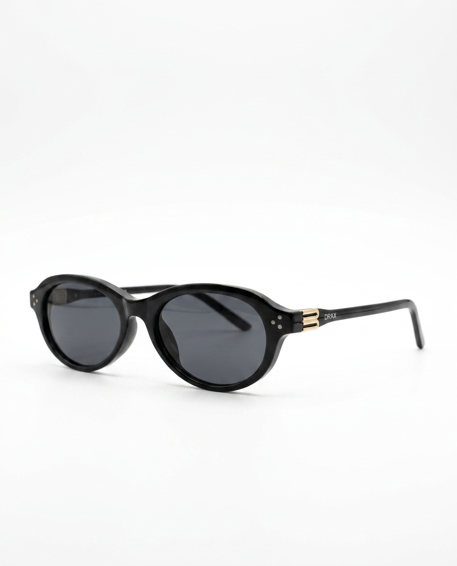 Óculos de Sol Drax Eclipse Black | Slim Oval Preto com Polarizado