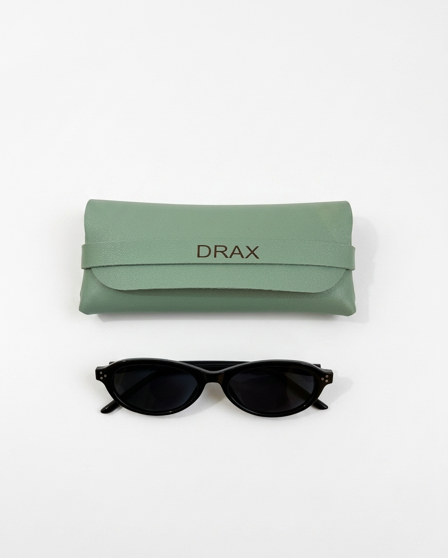 Óculos de Sol Drax Eclipse Black | Slim Oval Preto com Polarizado