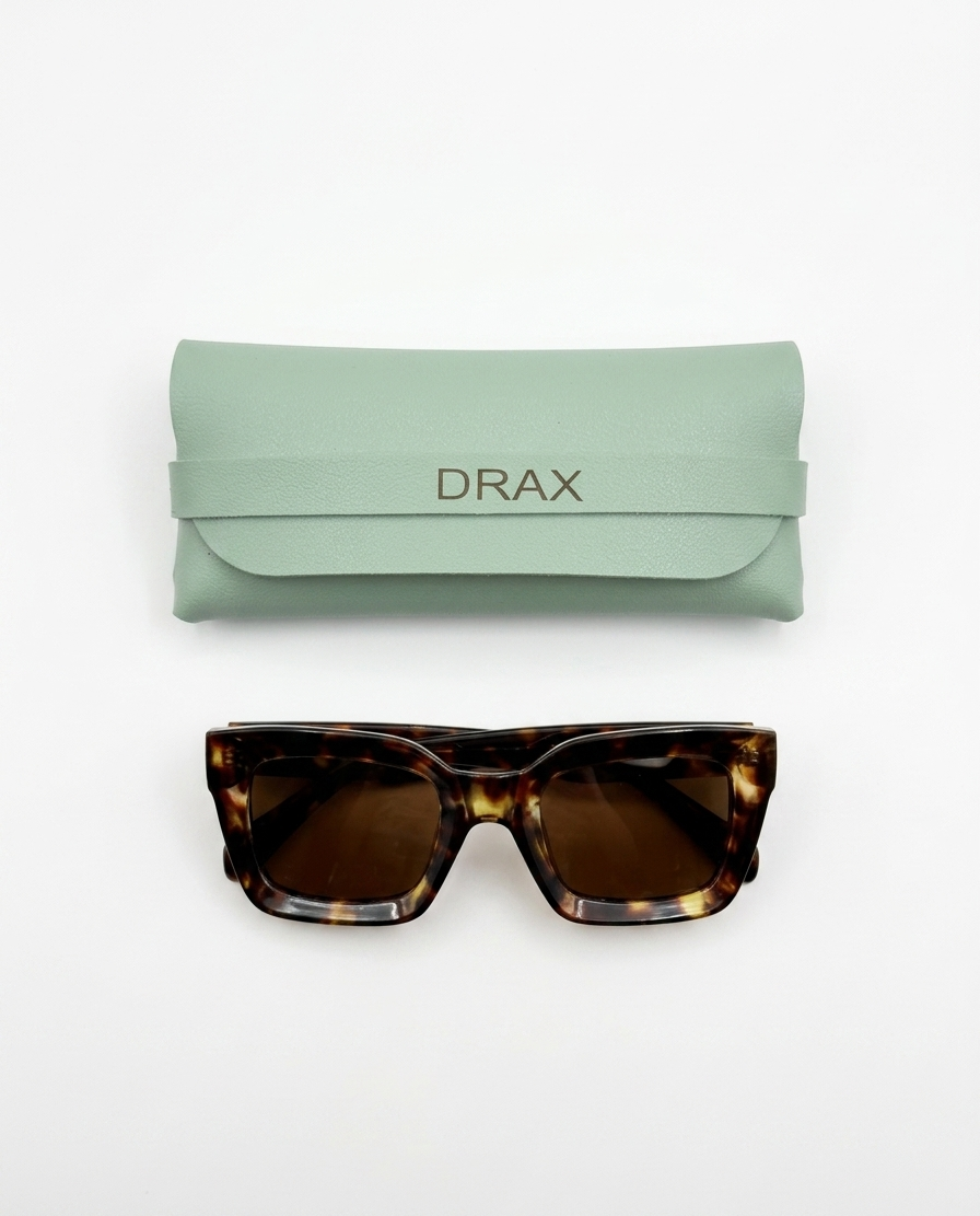 Óculos de Sol Drax Manhattan Havana | Quadrado Bold Tartaruga com Polarizado