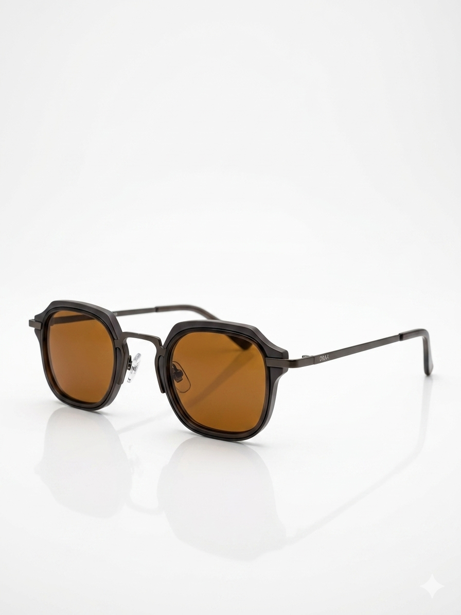 Óculos de Sol Drax Urban Bronze | Geométrico Marrom Escuro com Polarizado